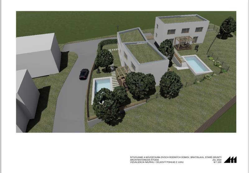 FOR SALE - Sunny plot for two family houses, Staré Grunty, 1000 m2