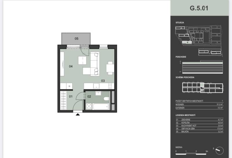 FOR SALE - OVOCNÉ SADY - New studio apartment, Ružinov, 5th floor