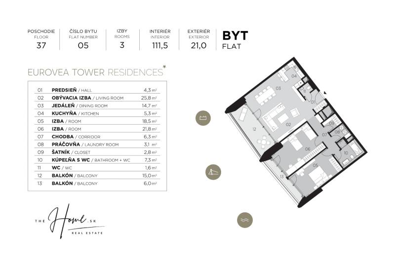 THE HOME︱EUROVEA TOWER - Luxury 2-bedroom residence 