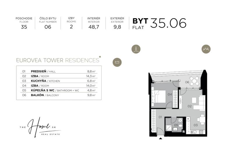 THE HOME︱EUROVEA TOWER - LUX 1 bedroom apt., city view, 35th floor