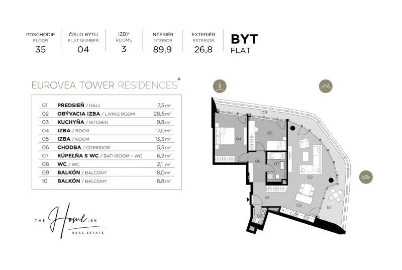 THE HOME︱EUROVEA TOWER - LUX 2 bedroom apt., Karpaty view, 35th floor