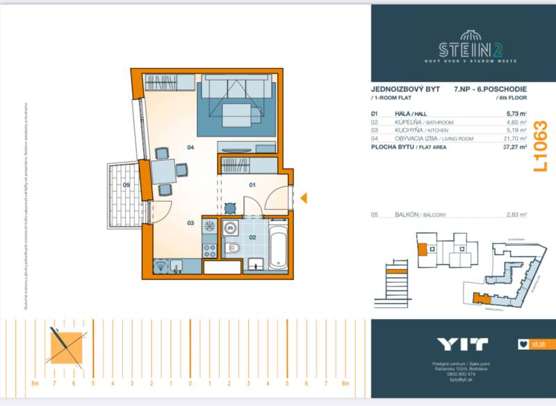 SALE- Cozy and Modern 1-Room Apartment. in the  Stein 2 Development